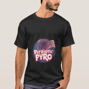 Womens Patriotic Pyro Fireworks Happy 4th Of July  T-Shirt