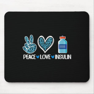 Womens Peace Love Insulin V-neck Mouse Pad