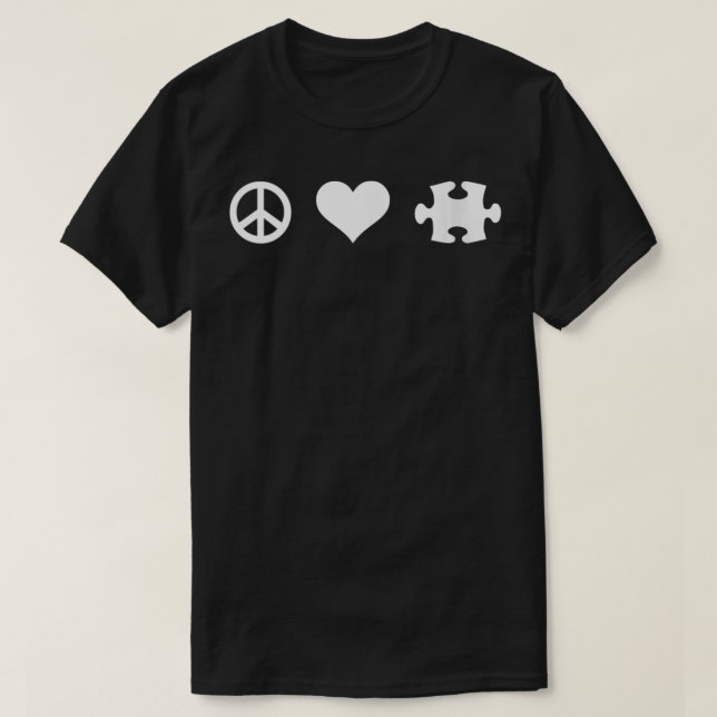 Womens Peace love jigsaw puzzle VNeck  T-Shirt (Design Front)