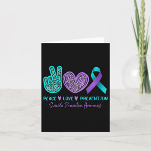 Womens Peace Love Prevention Suicide Awareness Tea Card