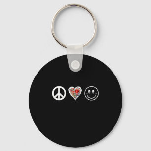 Womens Peace Love Smile With All Your Heart - Happ Key Ring