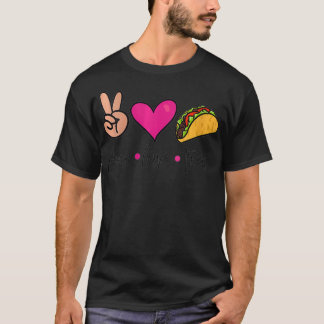 Womens Peace Love Tacos VNeck  T-Shirt