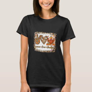 Womens Peace Love Thankful Turkey Thanksgiving Aut T-Shirt