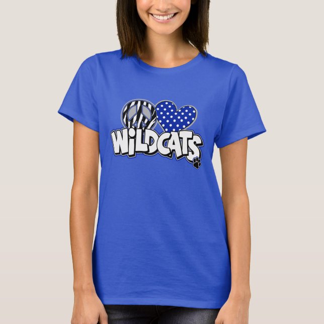 WOMEN'S PEACE love Wildcats Royal SS Tee (Front)