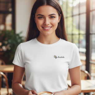 Women's Peach T-Shirt with Name - Minimalist