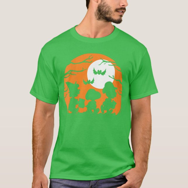 Womens Peanuts Halloween Trick Or treat Silhouette T-Shirt (Front)