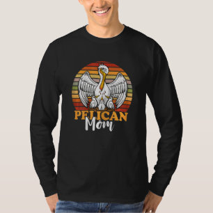 Womens Pelican Mum Vintage Retro Sunset Tropical B T-Shirt