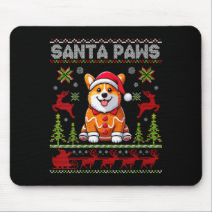 Womens Pembroke Welsh Corgi Santa Paws Merry Chris Mouse Pad