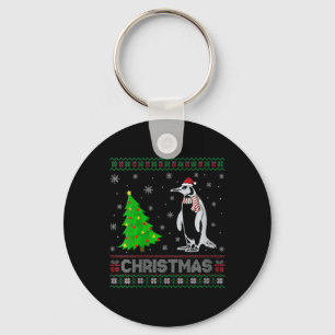 Womens Penguin Xmas Tree Lighting Ugly Christmas S Key Ring