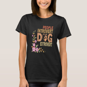 Womens People Introvert Dog Extrovert, Funny Puppy T-Shirt