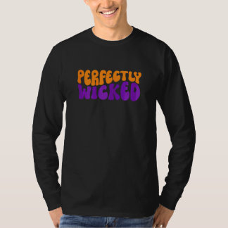Womens Perfectly Wicked Retro Fall Halloween Witch T-Shirt