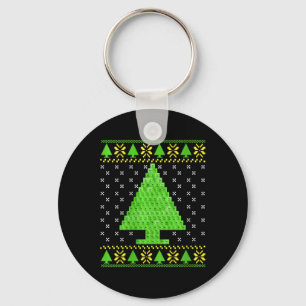Womens Periodic Table Ugly Christmas Sweater Key Ring
