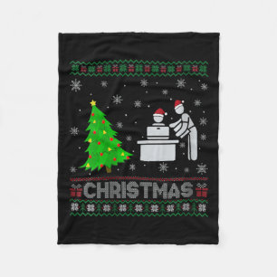 Womens Personal Assistant Xmas Tree Lighting Ugly Fleece Blanket