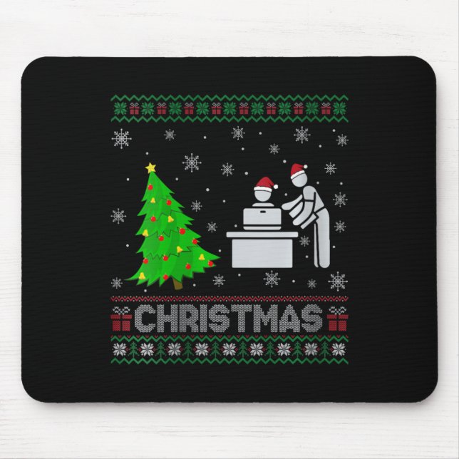 Womens Personal Assistant Xmas Tree Lighting Ugly  Mouse Pad (Front)