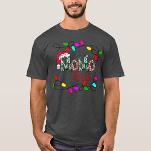 Womens Personalised Christmas Momo Claus Xmas Ligh T-Shirt