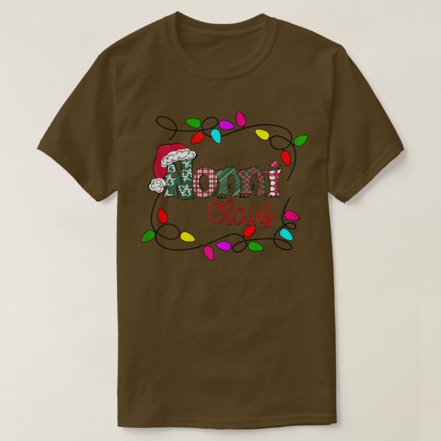 Womens Personalised Christmas Nonni Claus Xmas Lig T-Shirt (Design Front)