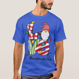 Womens Personalised Love Memawlife Candy Gnome Chr T-Shirt
