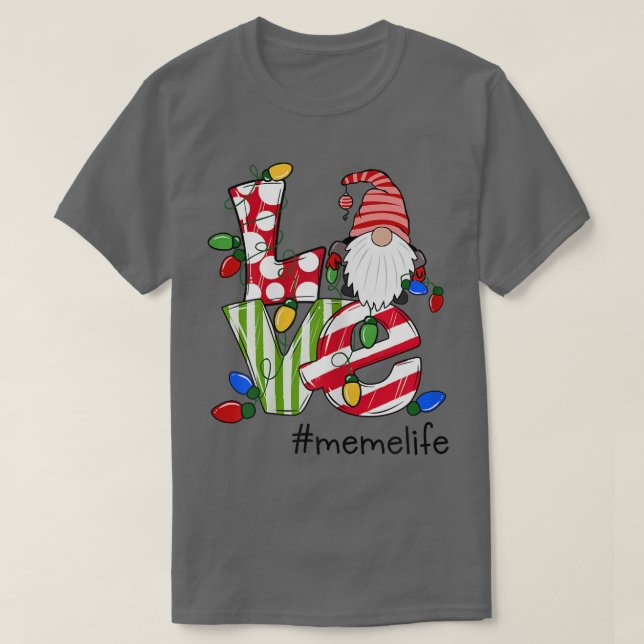 Womens Personalised Love Memelife Candy Gnome Chri T-Shirt (Design Front)