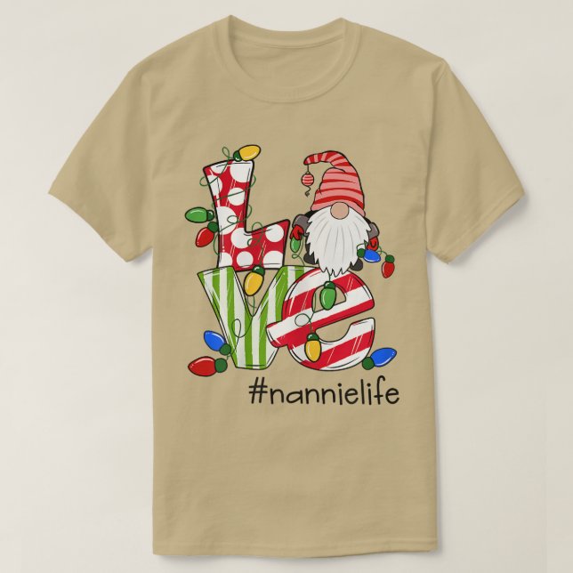 Womens Personalised Love Nannielife Candy Gnome Ch T-Shirt (Design Front)