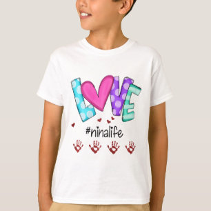 Womens Personalised Love Ninalife Little Hands Art T-Shirt
