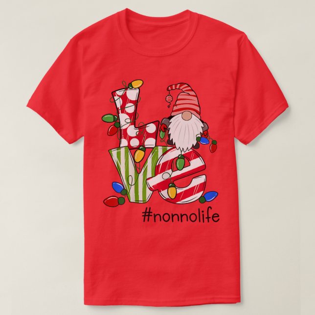 Womens Personalised Love Nonnolife Candy Gnome Chr T-Shirt (Design Front)