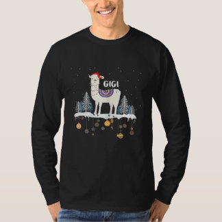 Womens Ph Gigi Llama Christmas Matching Family Paj T-Shirt