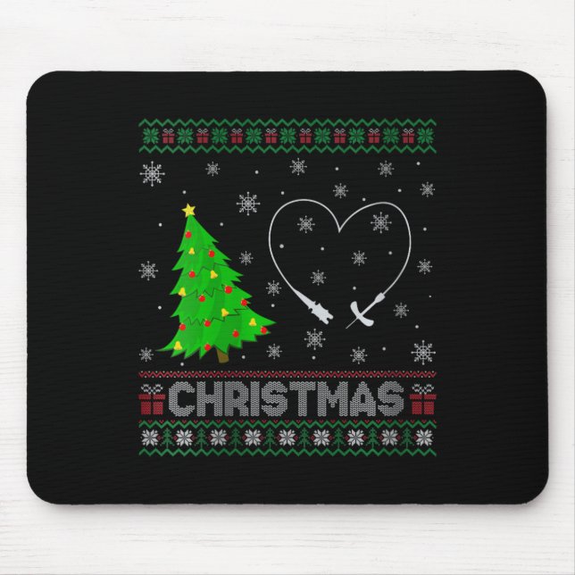 Womens Phlebotomist Xmas Tree Lighting Ugly Christ Mouse Pad (Front)