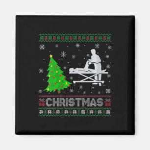 Womens Physical Therapist Xmas Tree Lighting Ugly Magnet