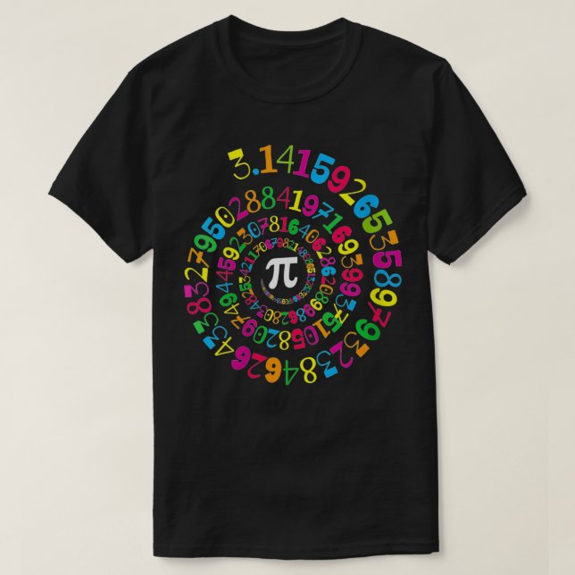 Womens Pi Spiral Novelty Math Geek 314 Pi Day VNec T-Shirt (Design Front)
