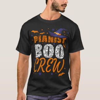 Womens Pianist Boo Crew Halloween Piano Player T-Shirt