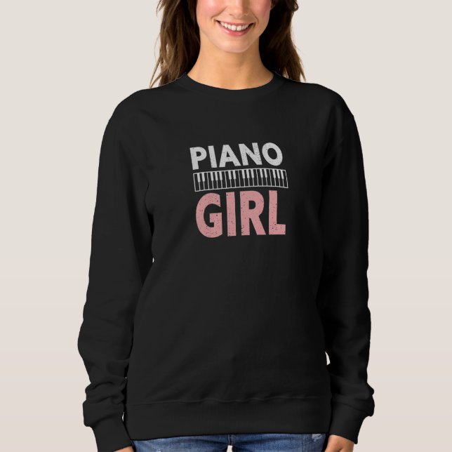 Womens Piano Girl Piano Player Sweatshirt (Front)