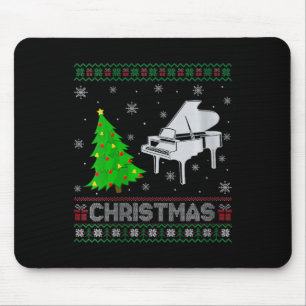 Womens Piano Xmas Tree Lighting Ugly Christmas Swe Mouse Pad