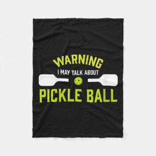 Women's pickle ball warning funny fleece blanket
