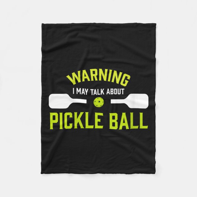 Women's pickle ball warning funny  fleece blanket (Front)