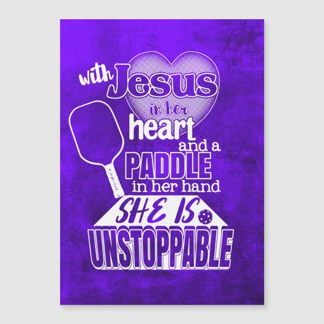 Womens Pickleball Paddle and Jesus Card (Front)