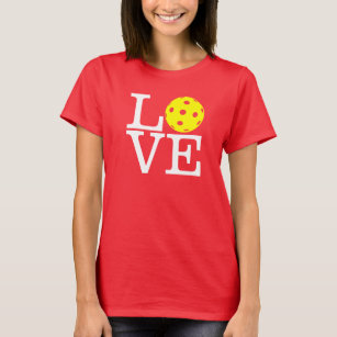 Women's Pickleball T-shirt: "LOVE" (Red) T-Shirt