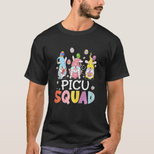 Womens PICU Squad Bunny Gnome Rabbit Eggs Hunting T-Shirt