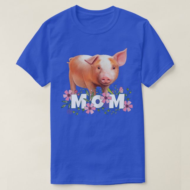 Womens Pig Mom Cute Young Pig Motive  T-Shirt (Design Front)