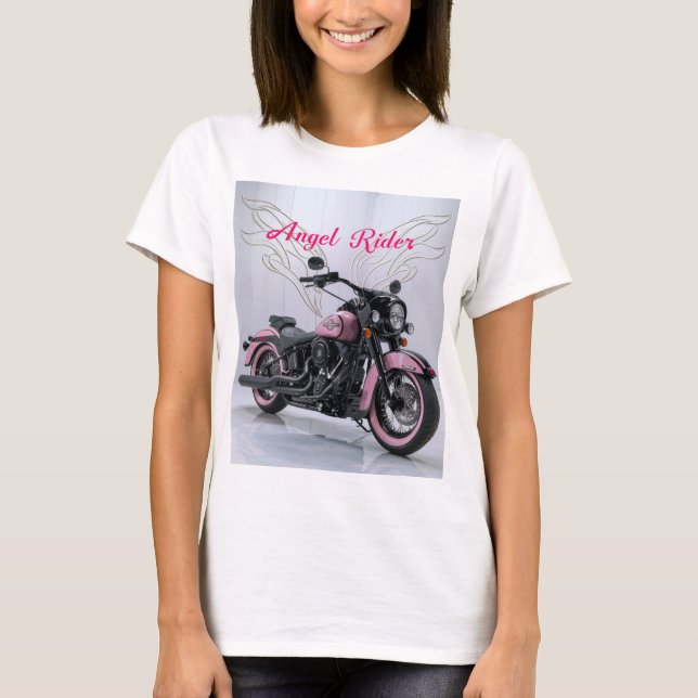 Women's Pink Biker T-Shirt (Front)