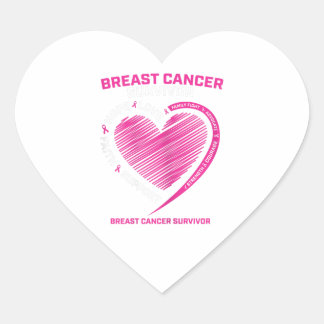 Womens Pink Breast Cancer Survivor Gifts Women Mom Heart Sticker