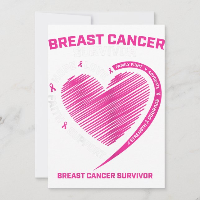 Womens Pink Breast Cancer Survivor Gifts Women Mum Announcement (Front)