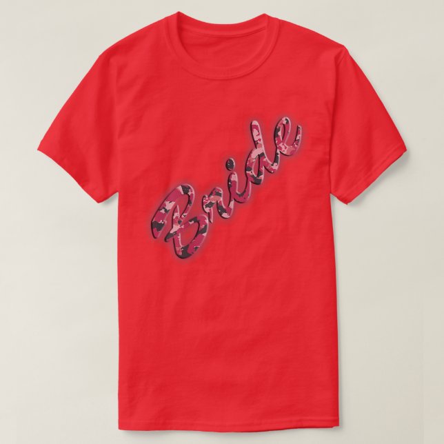 Womens Pink Camo Bride  T-Shirt (Design Front)