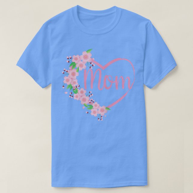 Womens Pink Cherry Blossoms Sakura Surrounding a H T-Shirt (Design Front)