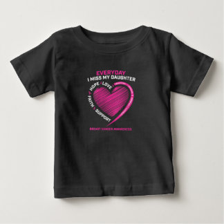 Womens Pink Cute Loving Memory Daughter Breast Baby T-Shirt