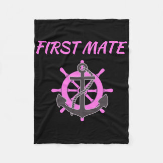 Women's Pink First Mate Boat Anchor Nautical Fleece Blanket