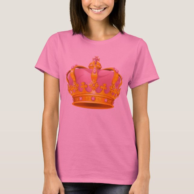 Women's Pink/Gold Crown T-Shirt (Front)