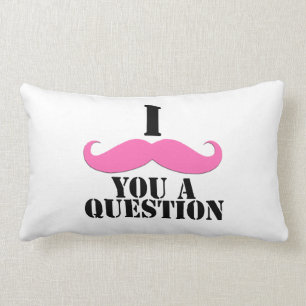 Women's Pink I Moustache You A Question Lumbar Cushion