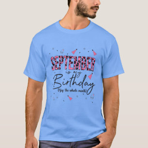 Womens Pink Leopard September Is My Birthday Yep T T-Shirt