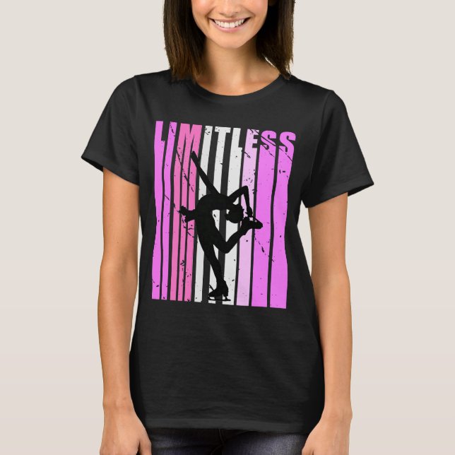 Womens Pink Limitless Ice Skating Birthday Inspiri T-Shirt (Front)