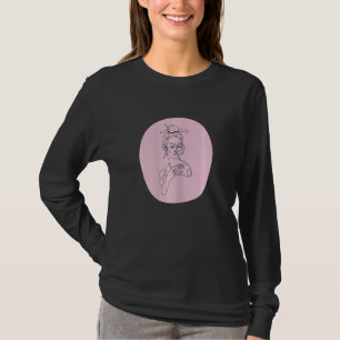Womens Pink Minimalistic Smoking Women Abstract Bo T-Shirt